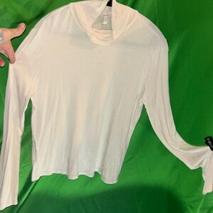 Cato Beige, L Slv, Turtle Neck, Stretch Blouse P2P 18”